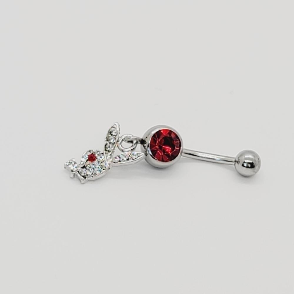 Sterling Silver Belly Ring playboy bunny
